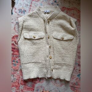 Mango Cream Textured Knit Cardigan